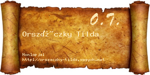 Orszáczky Tilda névjegykártya
